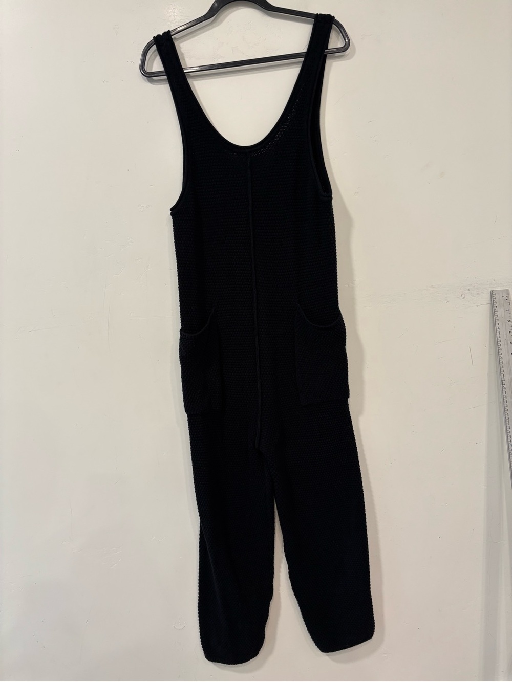 Free People Beach Hailee Sweater Knit Sleeveless Jumpsuit Women’s XS Black Boho